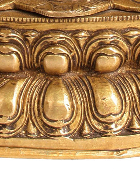 13" Tibetan Buddhist Ushnishvijaya: The Goddess Victorious Over Death In Brass | Handmade | Made In India