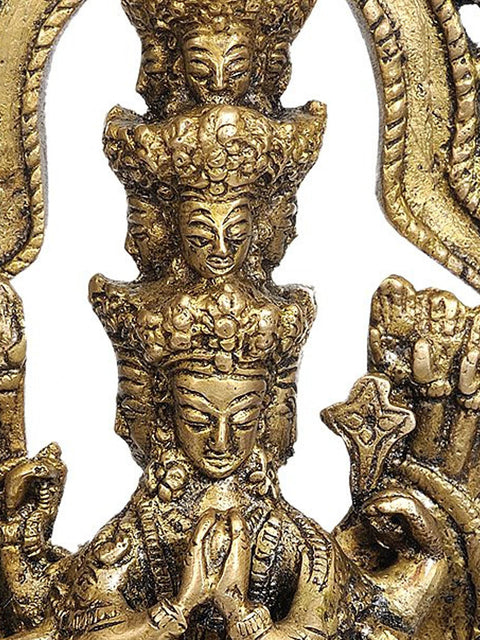 10" Tibetan Buddhist Deity Thousand Armed Avalokiteshvara In Brass | Handmade | Made In India