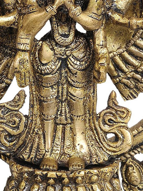 10" Tibetan Buddhist Deity Thousand Armed Avalokiteshvara In Brass | Handmade | Made In India