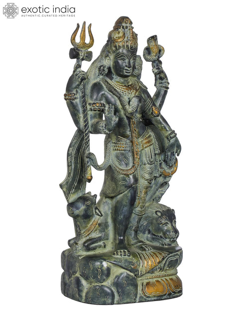 13" Ardhanarishvara, Precursor to the Perceiver and the Perceived | Handmade Brass Idol