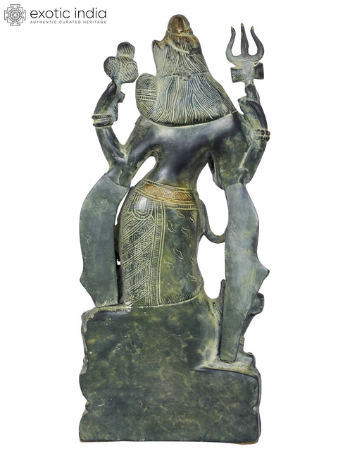 13" Ardhanarishvara, Precursor to the Perceiver and the Perceived | Handmade Brass Idol