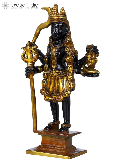7" Brass Mother Goddess Kali Sculpture (Saviour of Truth) | Handmade | Made in India