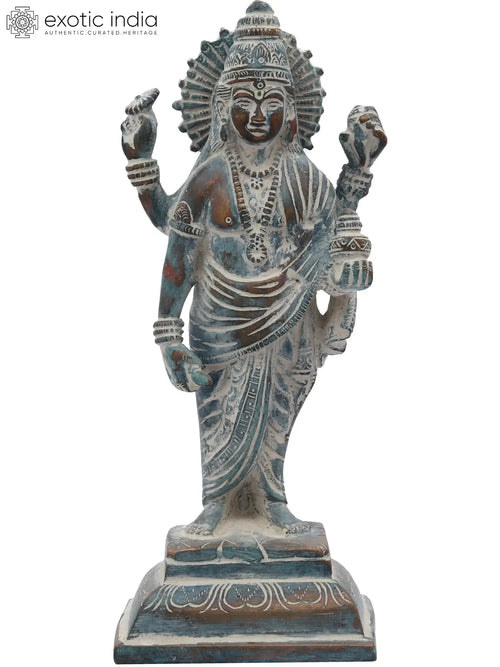7" Dhanvantari Brass Statue - Handmade Physician of Gods Idol