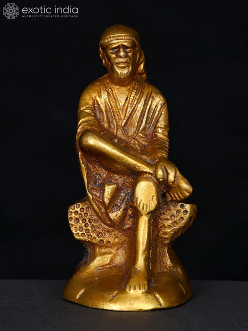 4" Shirdi Sai Baba Brass Idol for Pooja