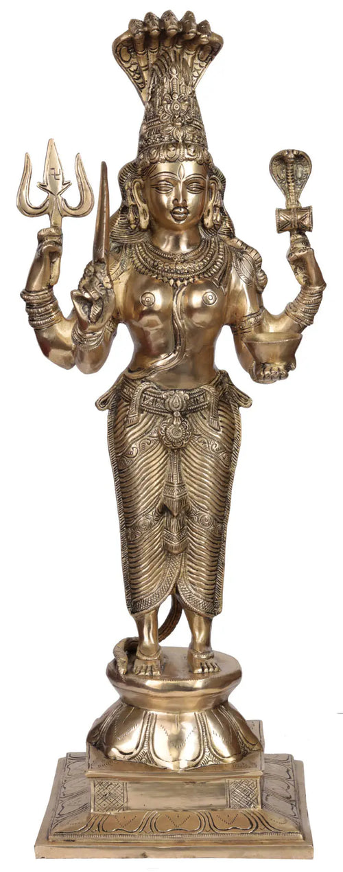 Goddess Mariamman Handmade Brass Statue for Pooja