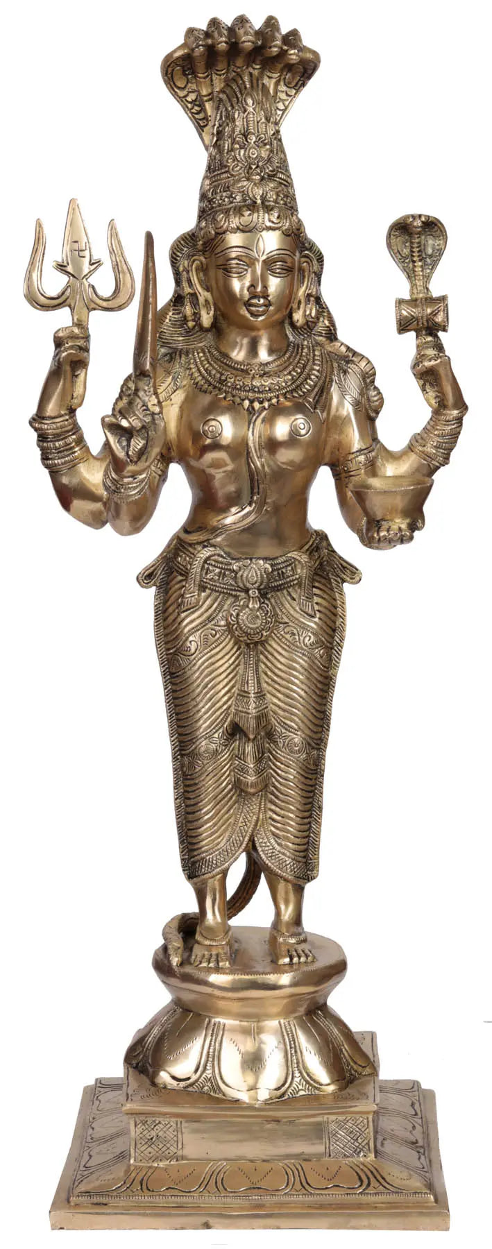 Goddess Mariamman Handmade Brass Statue for Pooja