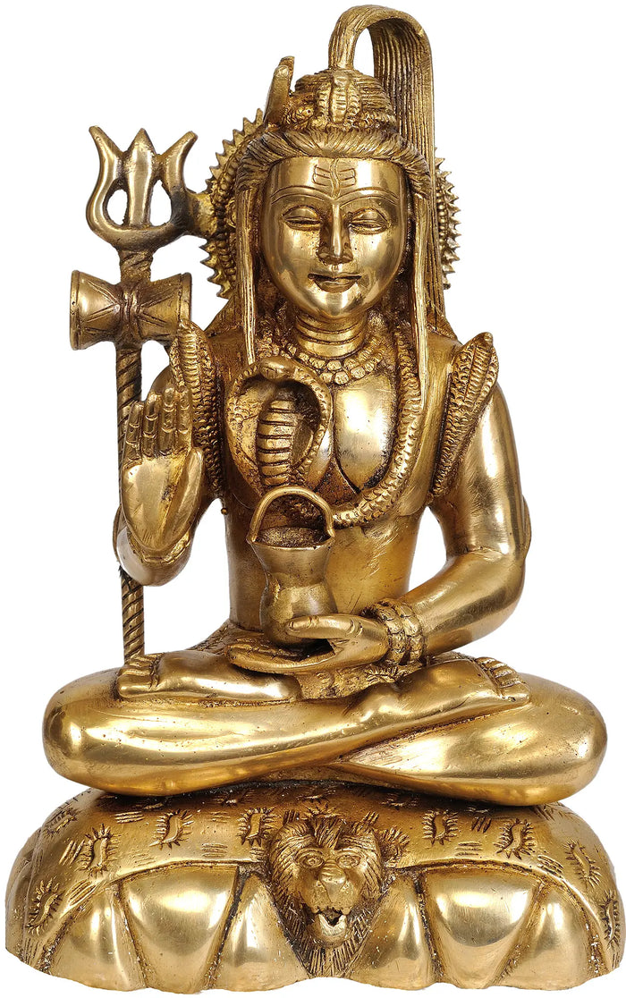 9" Lord Shiva In Brass | Handmade | Made In India