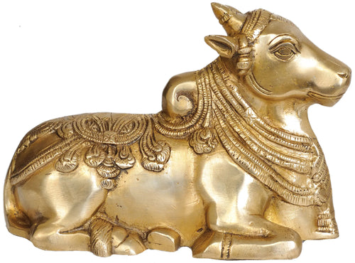 7" Brass Nandi Statue Handmade Vahana of Shiva