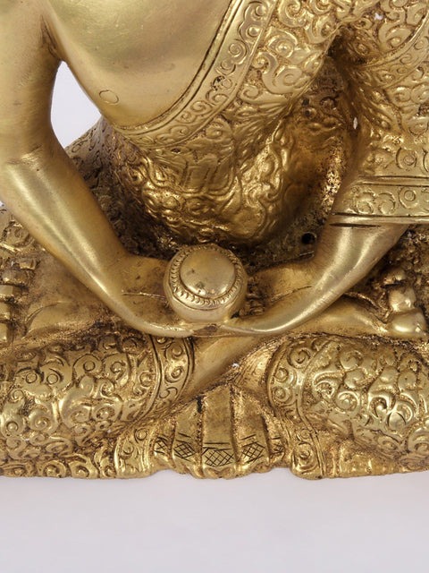 8" Meditating Buddha In Brass | Handmade | Made In India