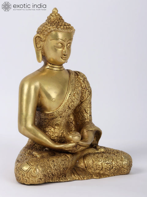 8" Meditating Buddha In Brass | Handmade | Made In India