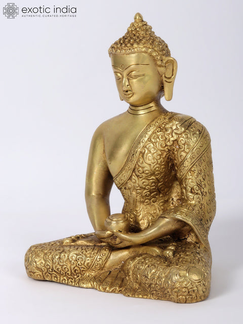 8" Meditating Buddha In Brass | Handmade | Made In India