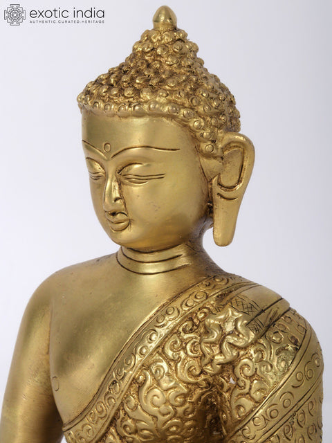 8" Meditating Buddha In Brass | Handmade | Made In India