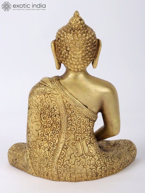 8" Meditating Buddha In Brass | Handmade | Made In India