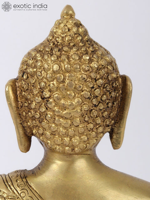 8" Meditating Buddha In Brass | Handmade | Made In India