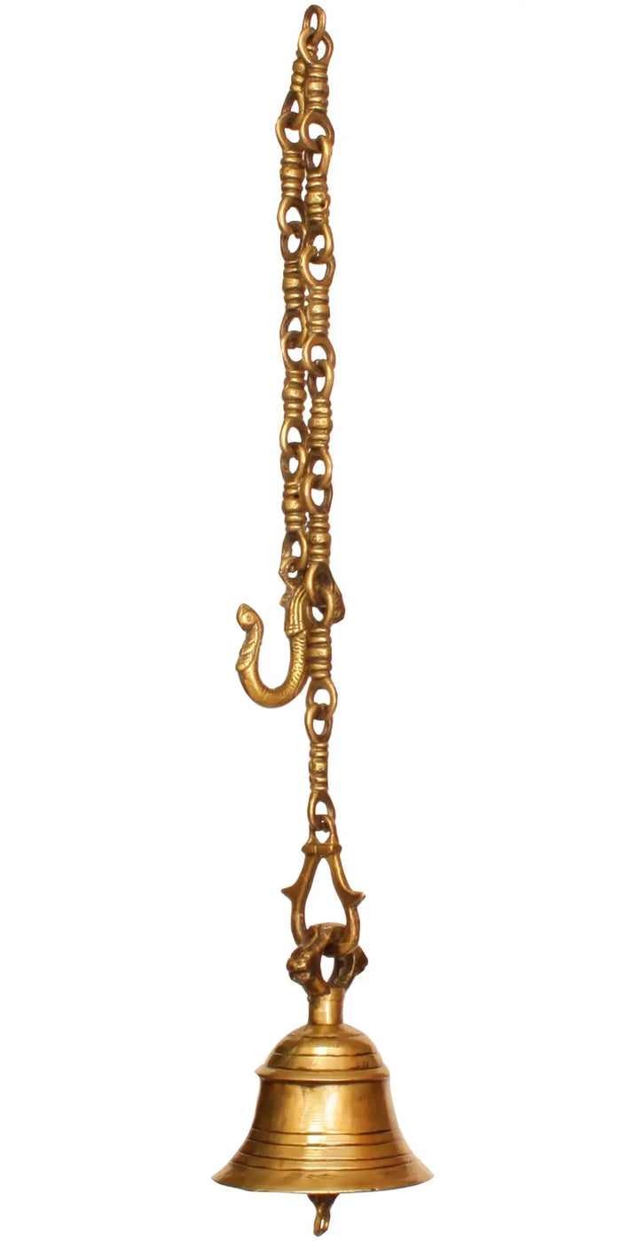 5" Temple Hanging Bell in Brass | Handmade | Made in India