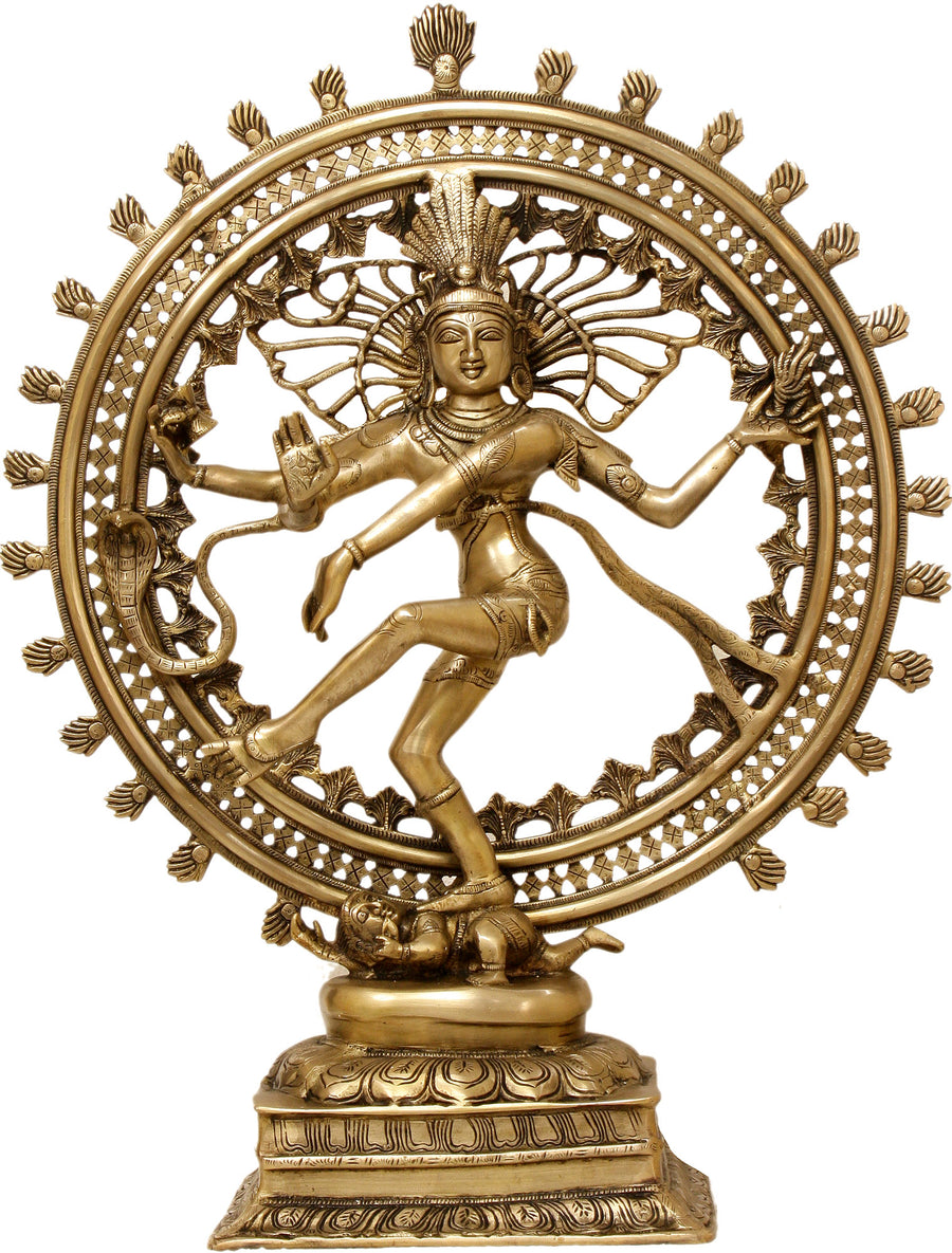 28" Large Handmade Nataraja Brass Statue for Home Decor