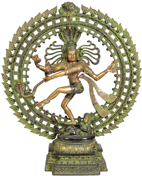 22" Lord Shiva as Nataraja in Brass | Indian Handcrafted Idol