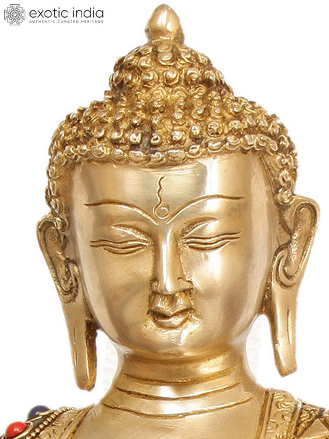 14" Tibetan Buddhist Deity Medicine Buddha In Brass | Handmade | Made In India