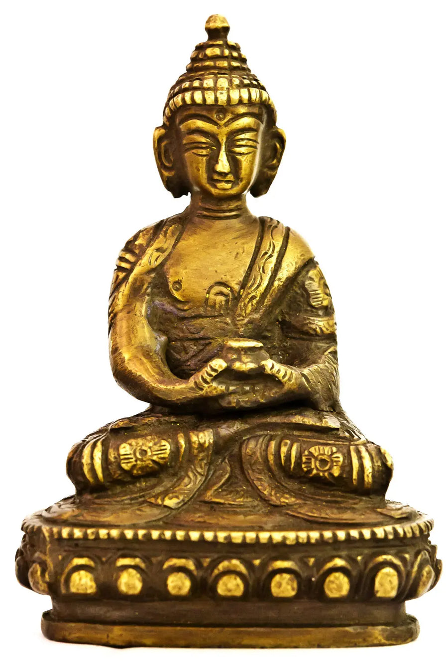 3" Dhyani Buddha Brass Idols Set Handmade