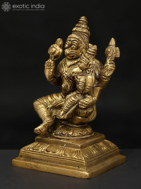 4" Lord Narasimha with His Shakti In Brass | Handmade | Made In India