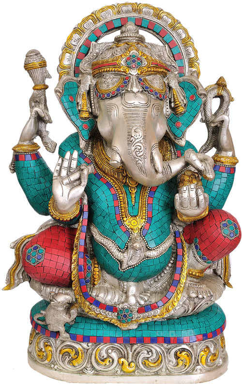 19" Handmade Ganesha Brass Statue for Pooja