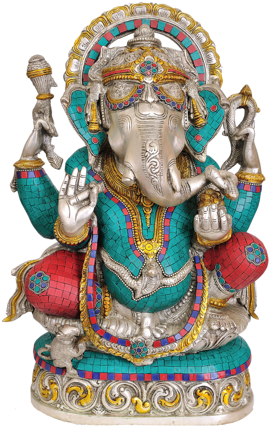19" Handmade Ganesha Brass Statue for Pooja