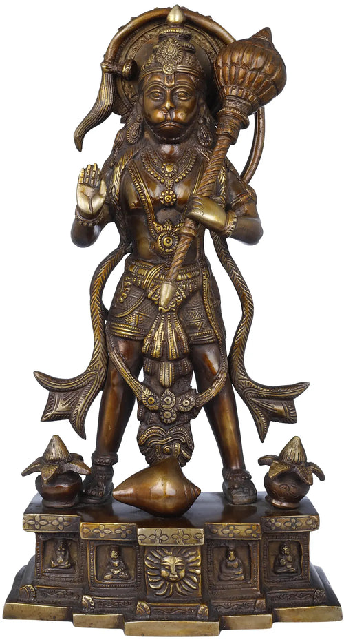 15" Lord Hanuman Handmade Brass Statue for Home Pooja
