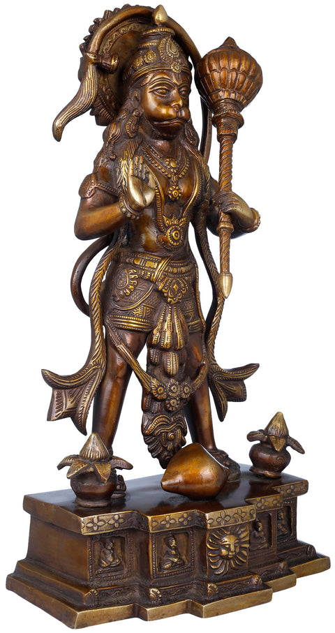 15" Lord Hanuman Brass Statue | Handmade | Made in India