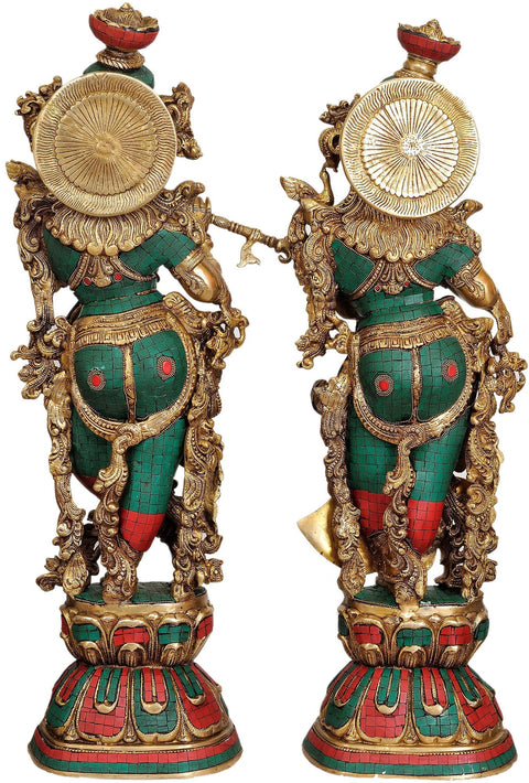 28" Radha Krishna In Brass | Handmade | Made In India