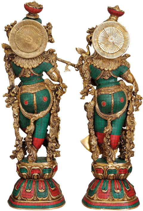 28" Radha Krishna In Brass | Handmade | Made In India