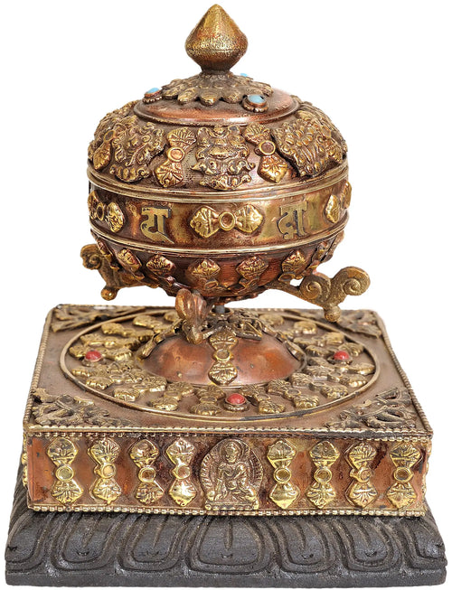 Prayer Wheel Brass Statue Handmade