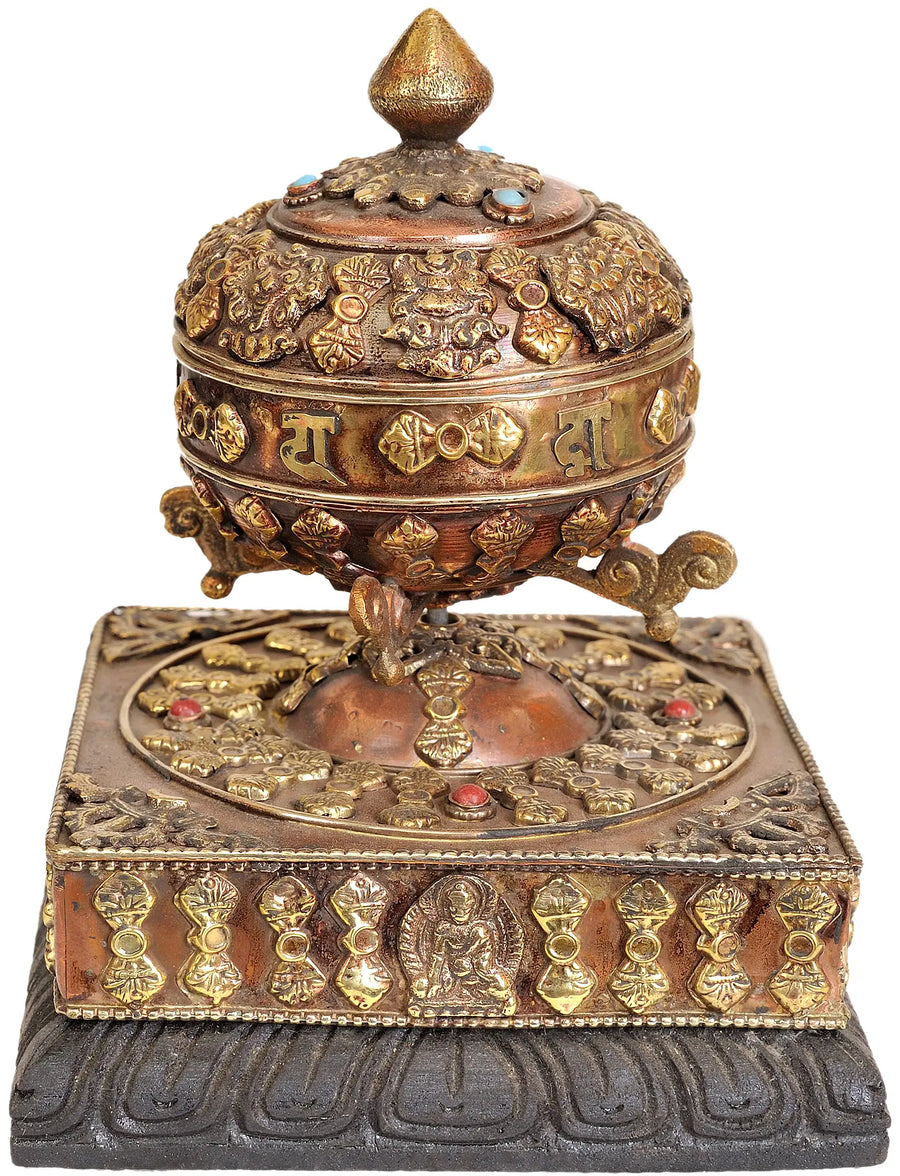Prayer Wheel Brass Statue Handmade