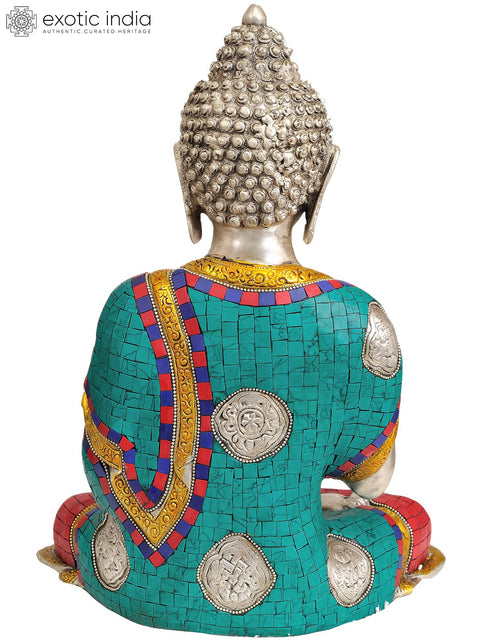 14" Lord Buddha in Vitark Mudra In Brass | Handmade | Made In India