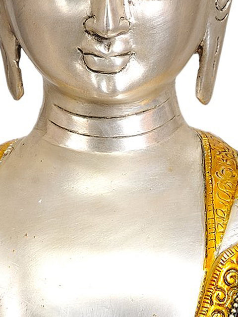 14" Lord Buddha in Vitark Mudra In Brass | Handmade | Made In India
