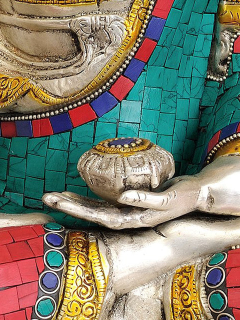 14" Lord Buddha in Vitark Mudra In Brass | Handmade | Made In India