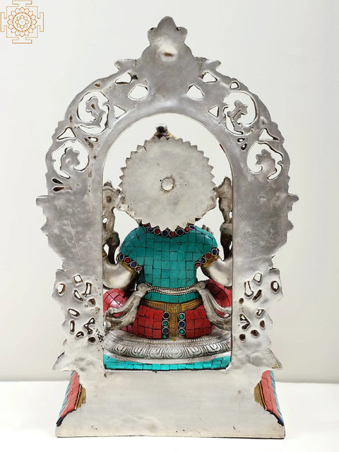 16" Bhagawan Ganesha on an Elaborate Throne In Brass | Handmade | Made In India