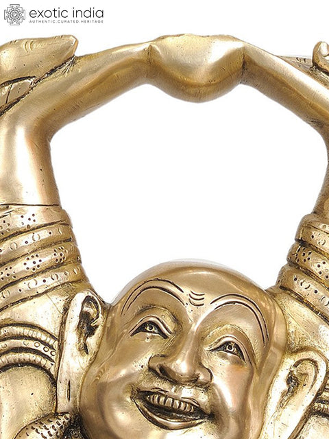 17" Laughing Buddha In Brass | Handmade | Made In India