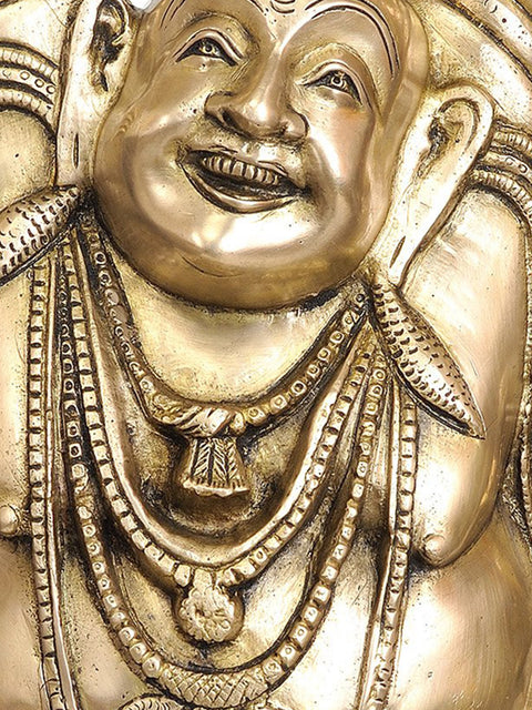 17" Laughing Buddha In Brass | Handmade | Made In India