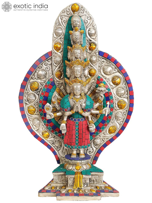 14" Thousand Armed Avalokiteshvara Brass Statue Handmade