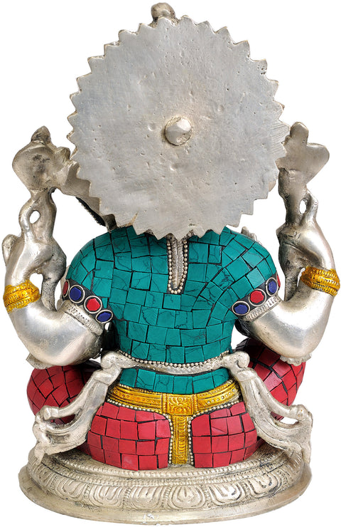 9" Lord Ganesha Idol Granting Abhaya | Handmade Brass Statue | Made in India