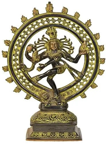 9" Nataraja Brass Statue - Dynamic Dance form of Lord Shiva | Handmade | Made in India