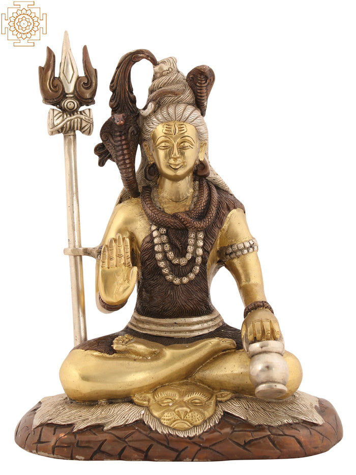 10" Blessing Lord Shiva Handmade Brass Statue