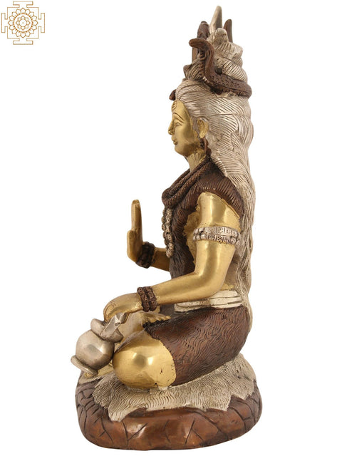 10" Blessing Lord Shiva Brass Sculpture