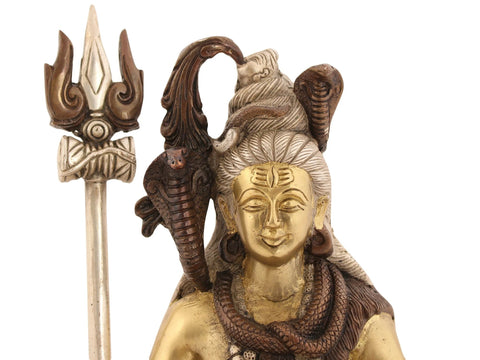 10" Blessing Lord Shiva Brass Sculpture