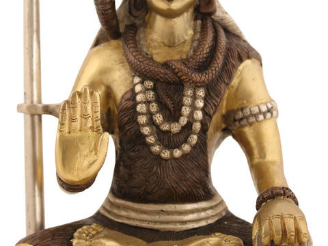 10" Blessing Lord Shiva Brass Sculpture