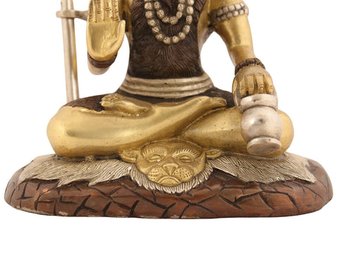 10" Blessing Lord Shiva Brass Sculpture