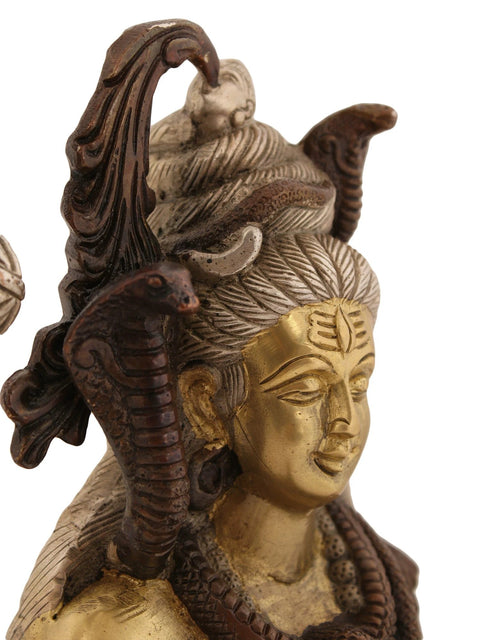10" Blessing Lord Shiva Brass Sculpture