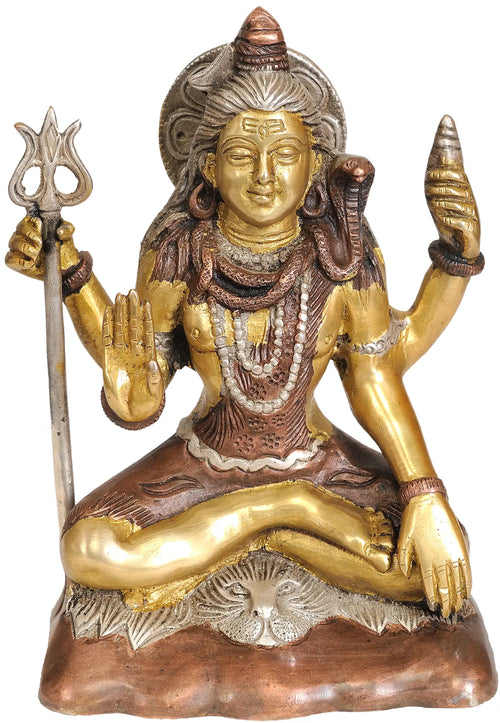 6" Lord Shiva Brass Statue Handmade