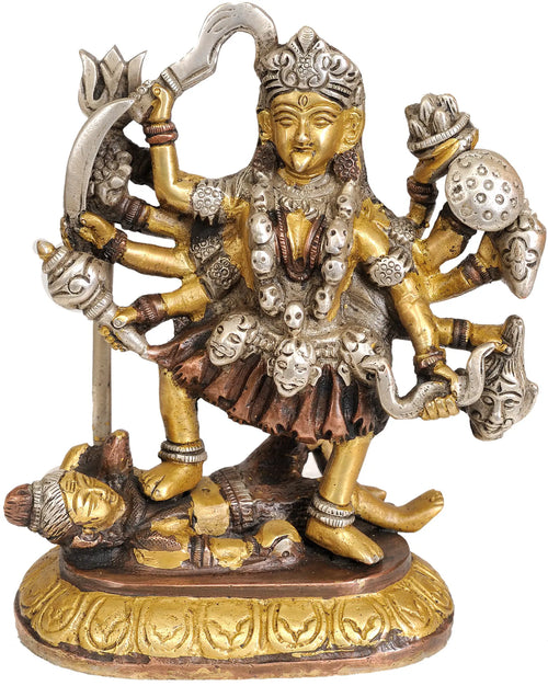 6" Small Brass Kali Statue Handmade Home Decor
