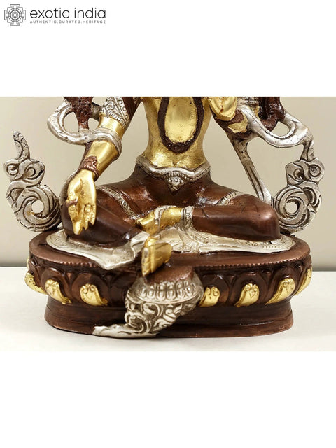 8" Tibetan Buddhist Goddess Green Tara Brass Sculpture | Handmade | Made in India